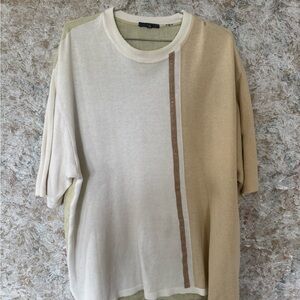 Beige Two Tone Sweater
